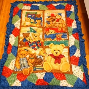 Family Bear Nursery Quilt/ Bedding Crib